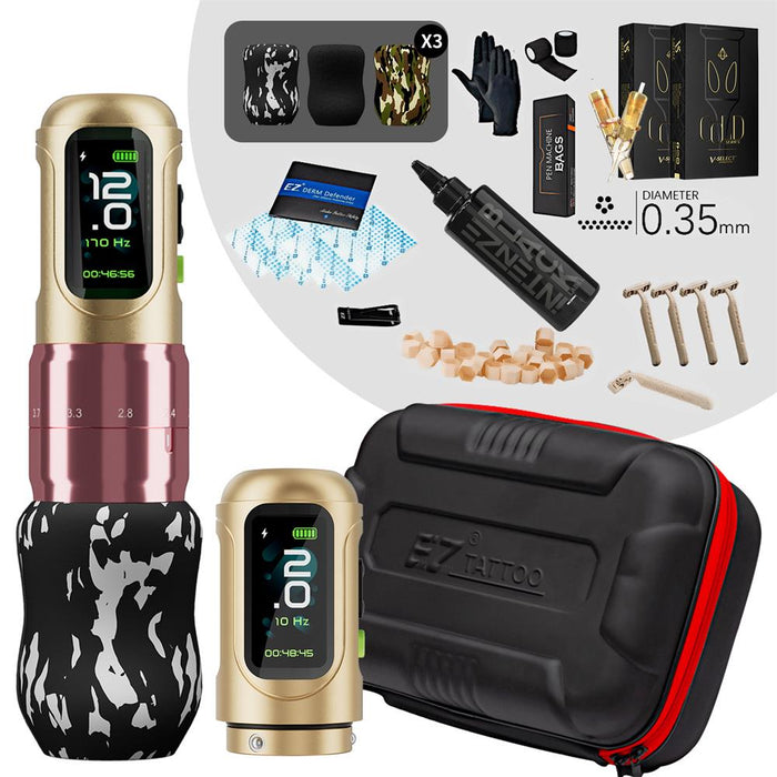 EZ P6 Adjustable Stroke Wireless Tattoo Pen Advanced Bundle - EZ TATTOO SUPPLY