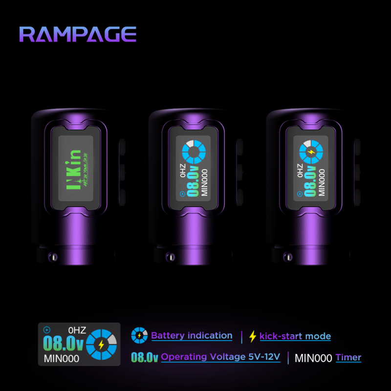 Rampage Direct Drive Lining Black Basic Tattoo Kit  – 4.5mm Stroke - EZ TATTOO SUPPLY