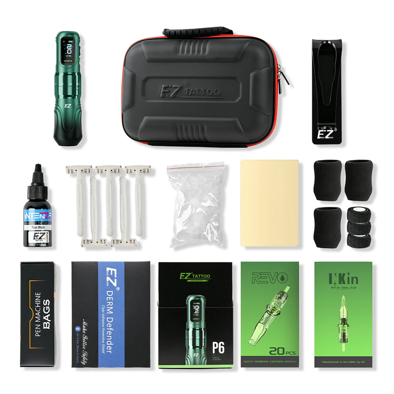 EZ P6 Professional Tattoo Kit – High Torque Wireless Tattoo Setup