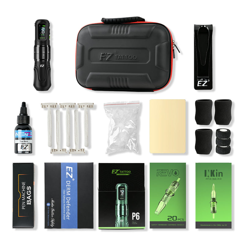 EZ P6 Professional Tattoo Kit – High Torque Wireless Tattoo Setup