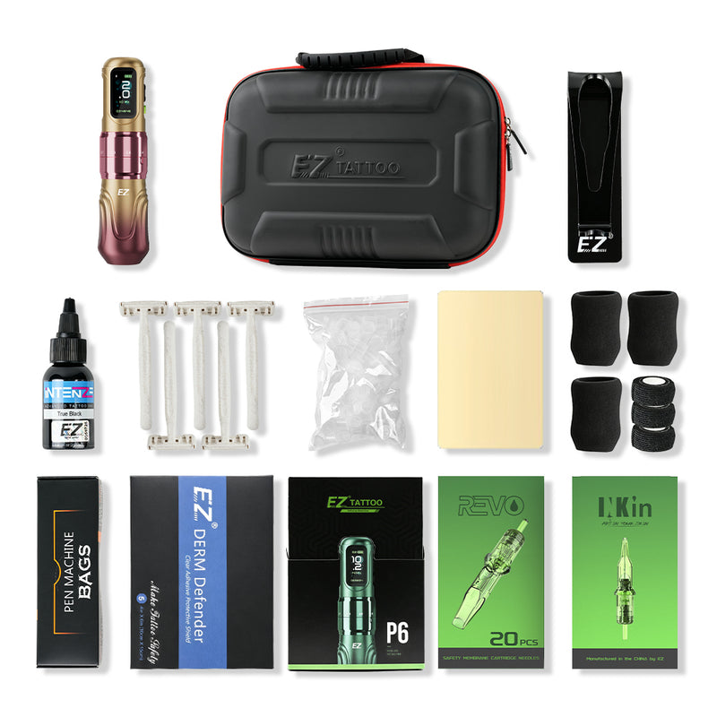 EZ P6 Professional Tattoo Kit – High Torque Wireless Tattoo Setup