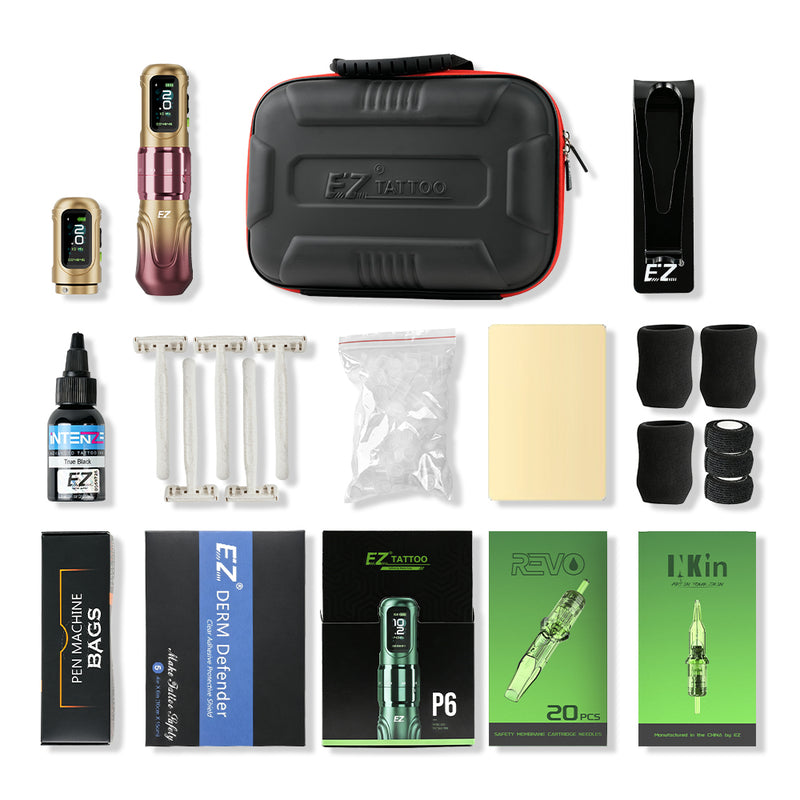 EZ P6 Professional Tattoo Kit – High Torque Wireless Tattoo Setup