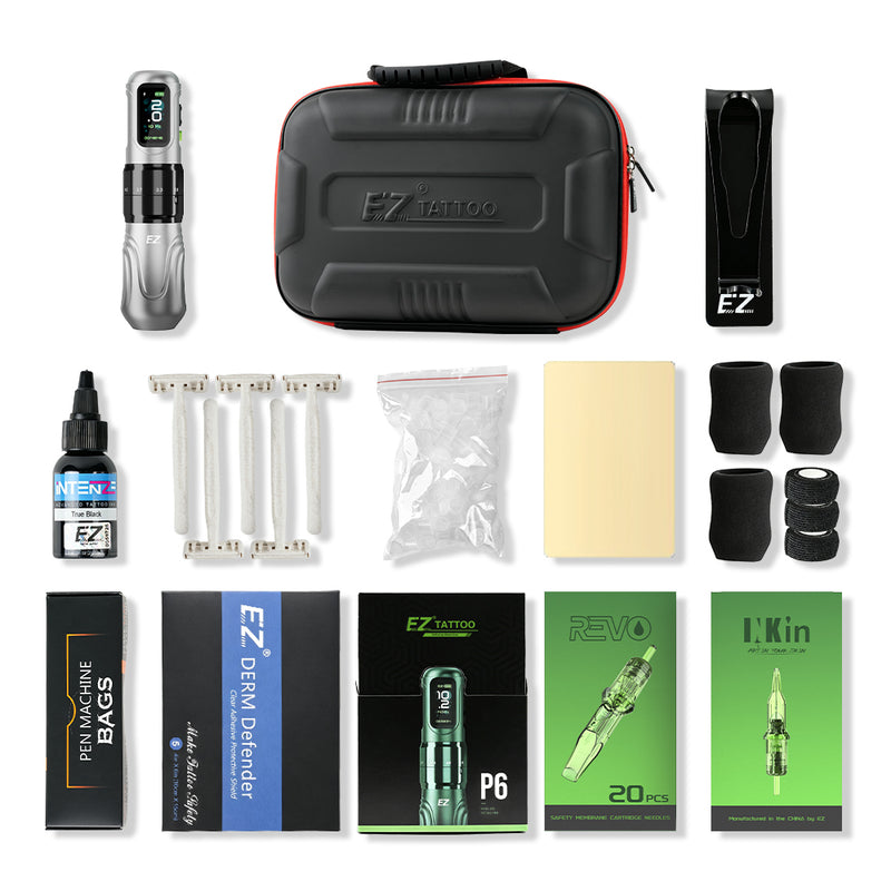 EZ P6 Professional Tattoo Kit – High Torque Wireless Tattoo Setup