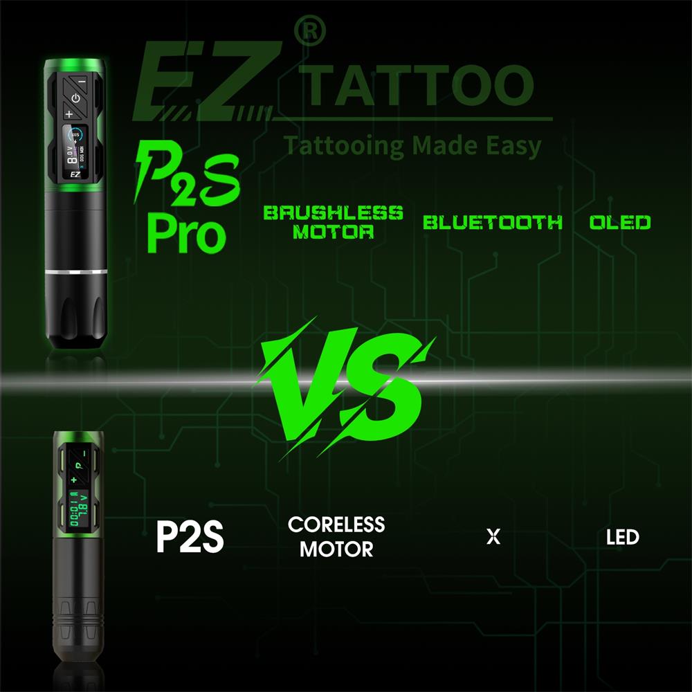 EZ P2S Pro Wireless Tattoo Machine | Brushless Direct Drive — EZ