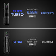 P3 Pro Turbo Wireless Battery Tattoo Pen Machine - EZ TATTOO SUPPLY