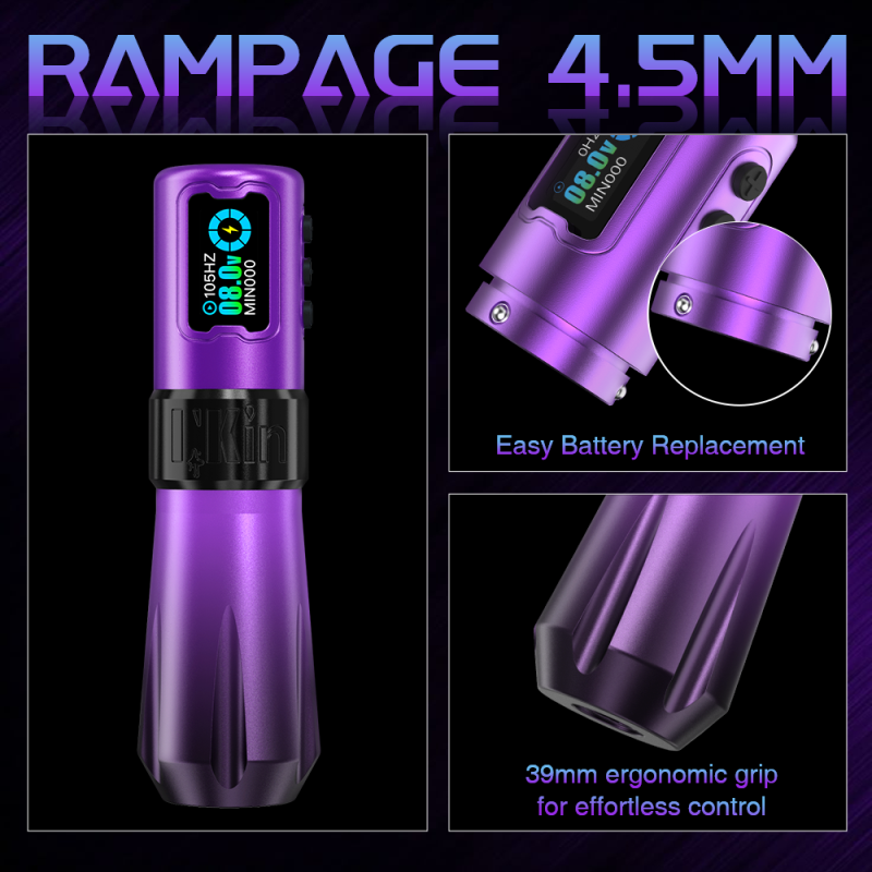 Rampage Direct Drive Lining Black Basic Tattoo Kit  – 4.5mm Stroke - EZ TATTOO SUPPLY