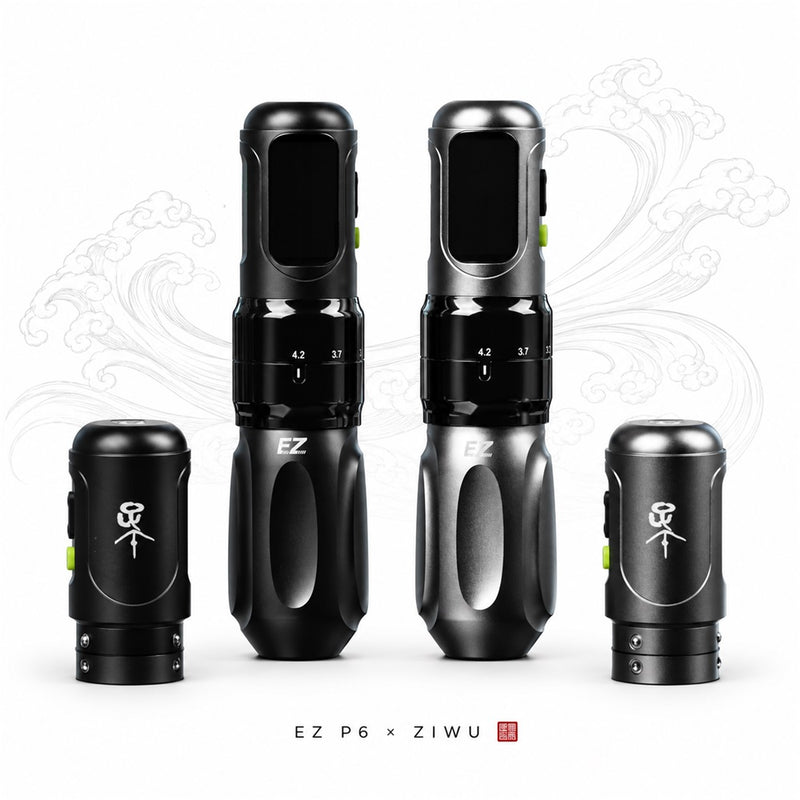 EZ P6 High-RPM Edition (12,000 RPM) Wireless Tattoo Machine (2 batteries ver.)& ZIWU Limited Edition