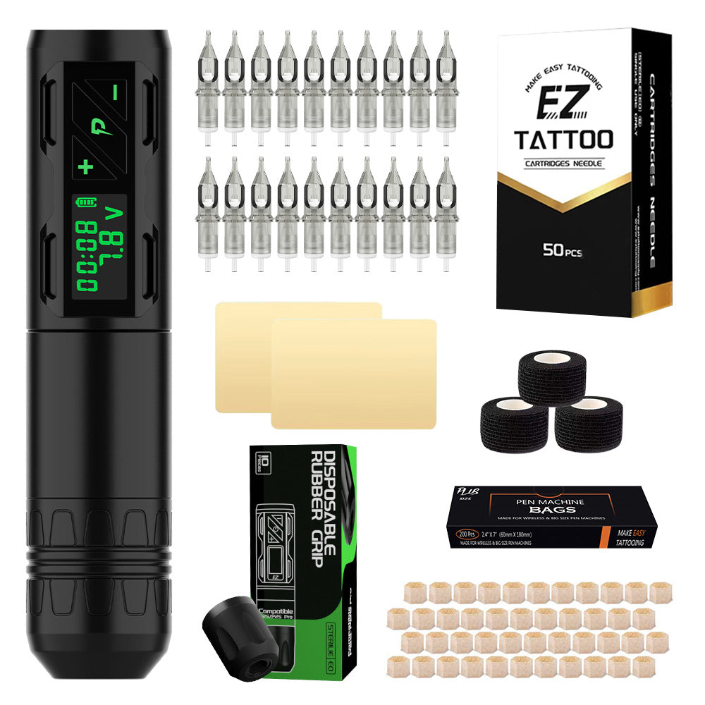 EZTATTOO P2S (3.5mm) Disposable Tattoo Grip Full Set-Tattoo kit