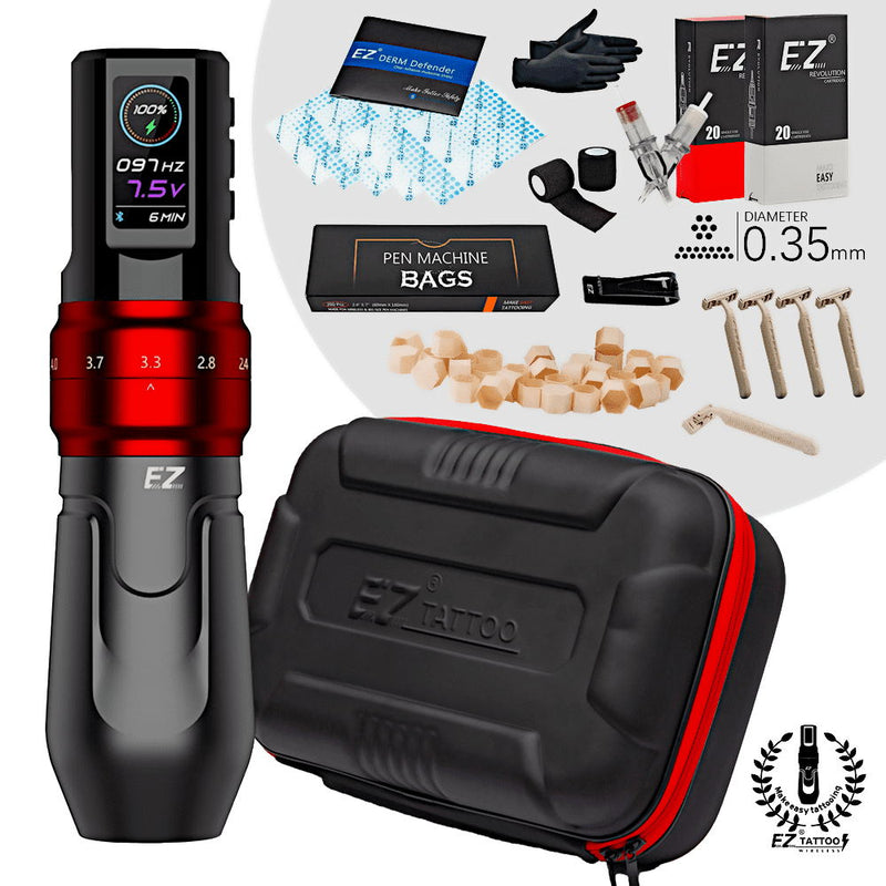 EZ P3 Pro Adjustable Stroke Wireless Tattoo Pen Advanced Bundle - EZ TATTOO SUPPLY