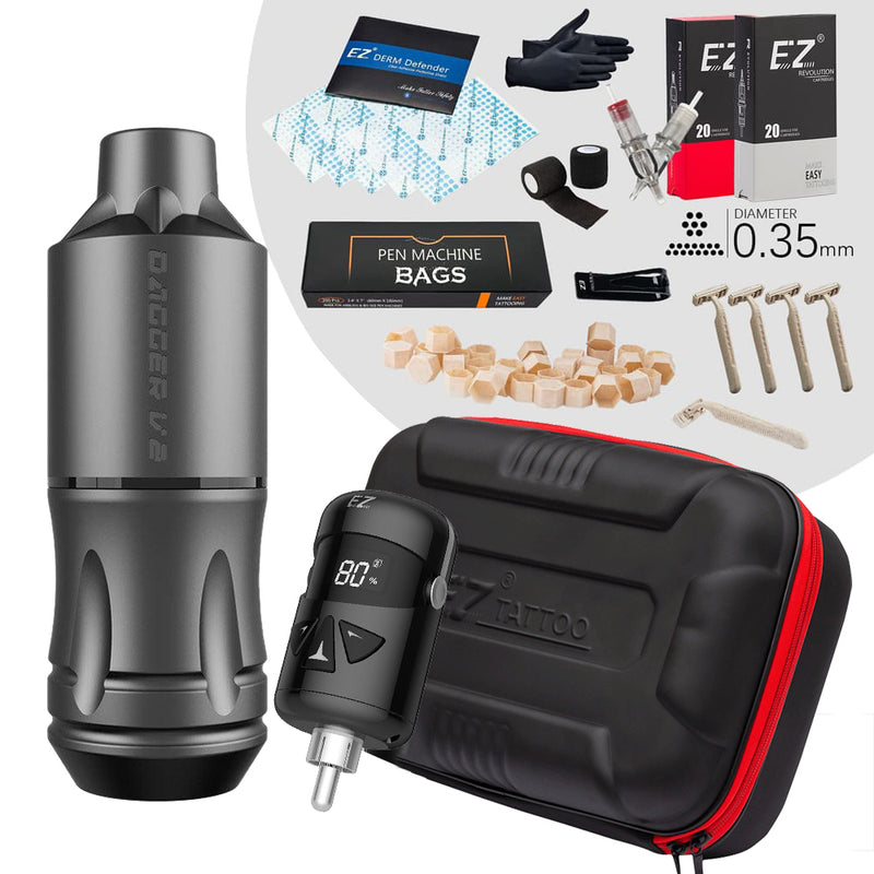EZ Kit Dagger V2(3.2/4.0)  Beginner Tattoo Kit - EZ TATTOO SUPPLY