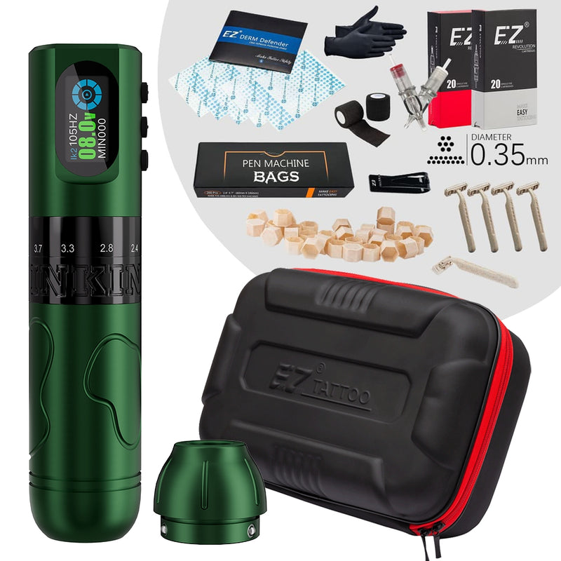 Inkin Inkflexo Adjustable Stroke Wireless Tattoo Machine Tattoo Kit - EZ TATTOO SUPPLY