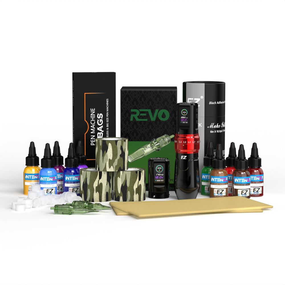 EZ P3 Pro Wireless Tattoo Machine 10 Color Lining Tattoo Kit-Full