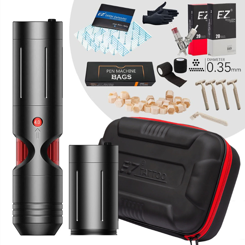 EZ Kit P3 Adjustable stroke Wireless Tattoo Pen Advanced Bundle - EZ TATTOO SUPPLY