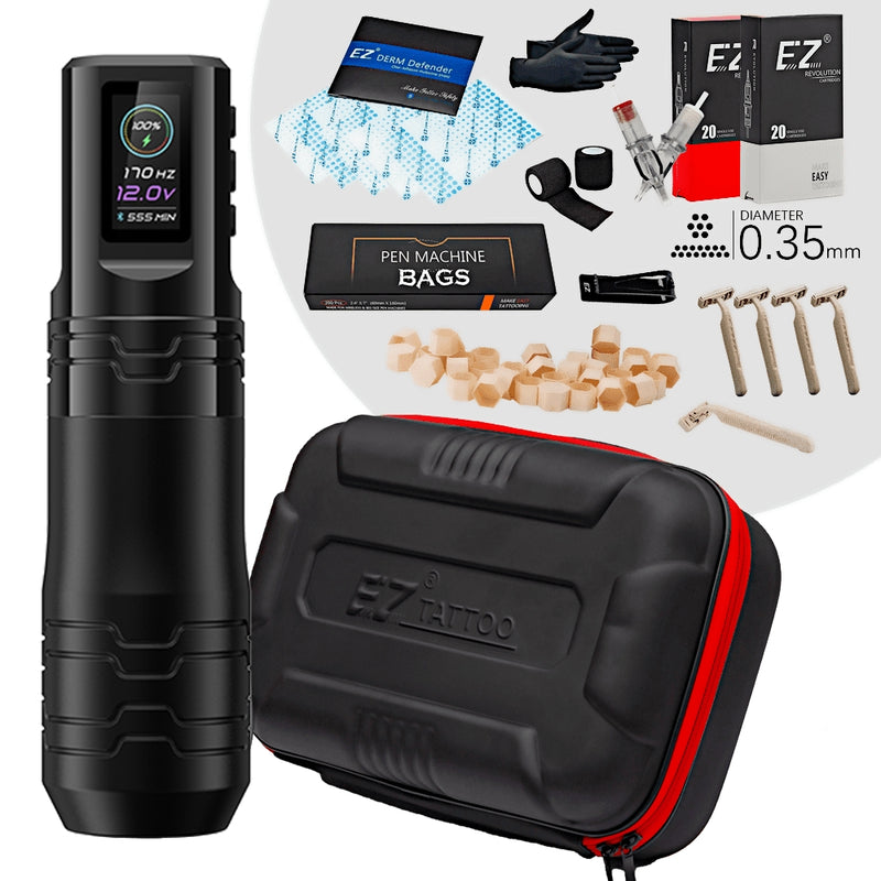 EZ P3 Pro Turbo 2.0  Wireless Tattoo Machine Advanced Bundle - EZ TATTOO SUPPLY