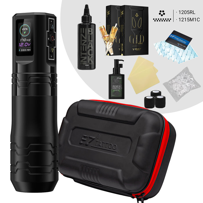 EZ P3 Pro Turbo 2.0 Wireless Tattoo Machine Beginners Advanced Bundle - EZ TATTOO SUPPLY