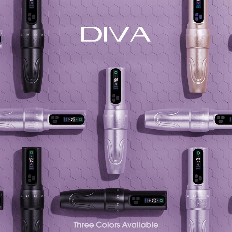 POPU DIVA Adjustable Stroke wireless Tattoo & PMU Machine - EZ TATTOO SUPPLY